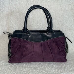 Victoria Secret Purple & Black Zippered Handbag Satchel Purse